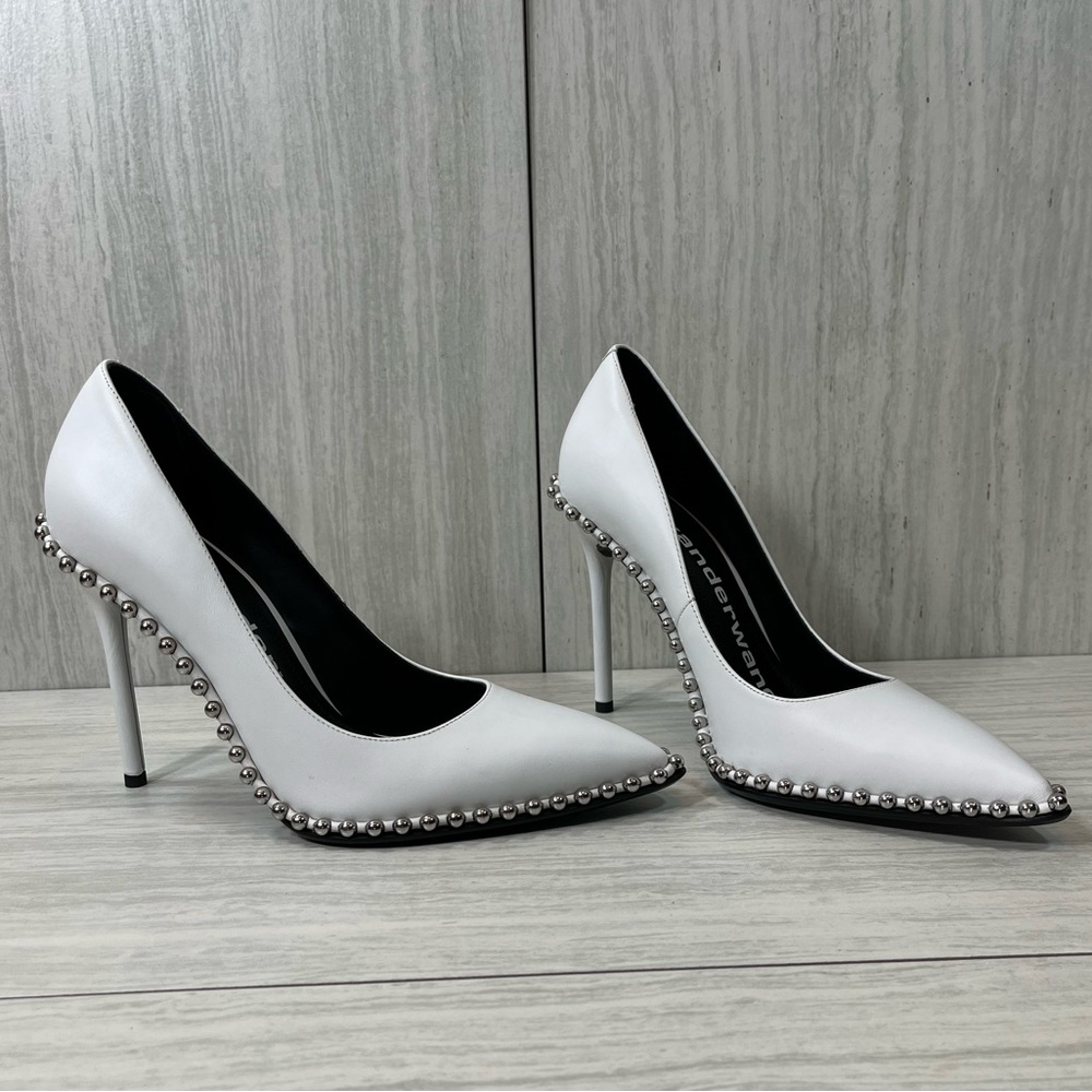 Alexander Wang Elegant White Studded Heels